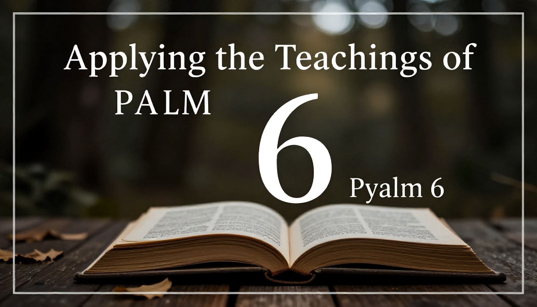Aplicando las enseñanzas del Salmo 6 hoy