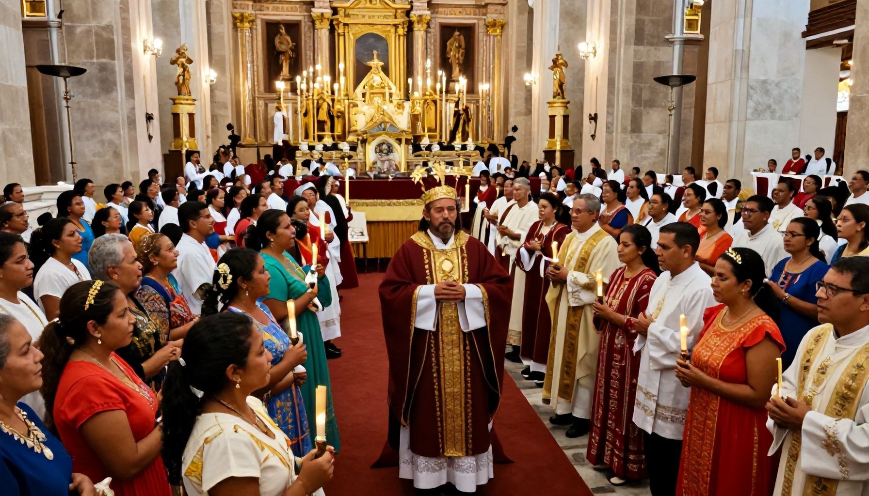 Celebración religiosa llena de fe y devoción