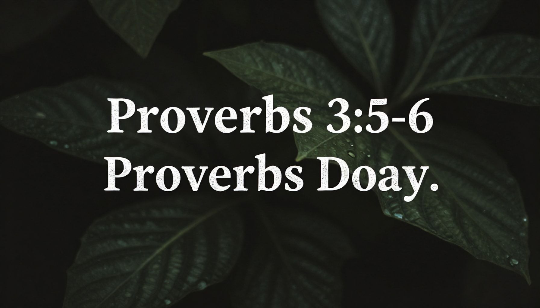 El significado profundo de Proverbios 3:5-6