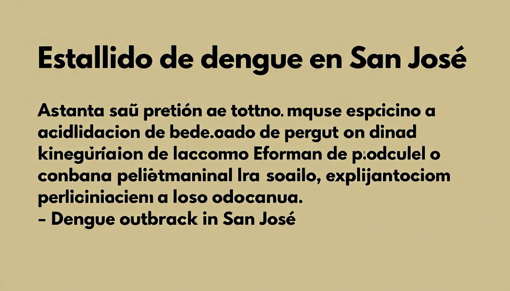 Estallido de dengue en San José