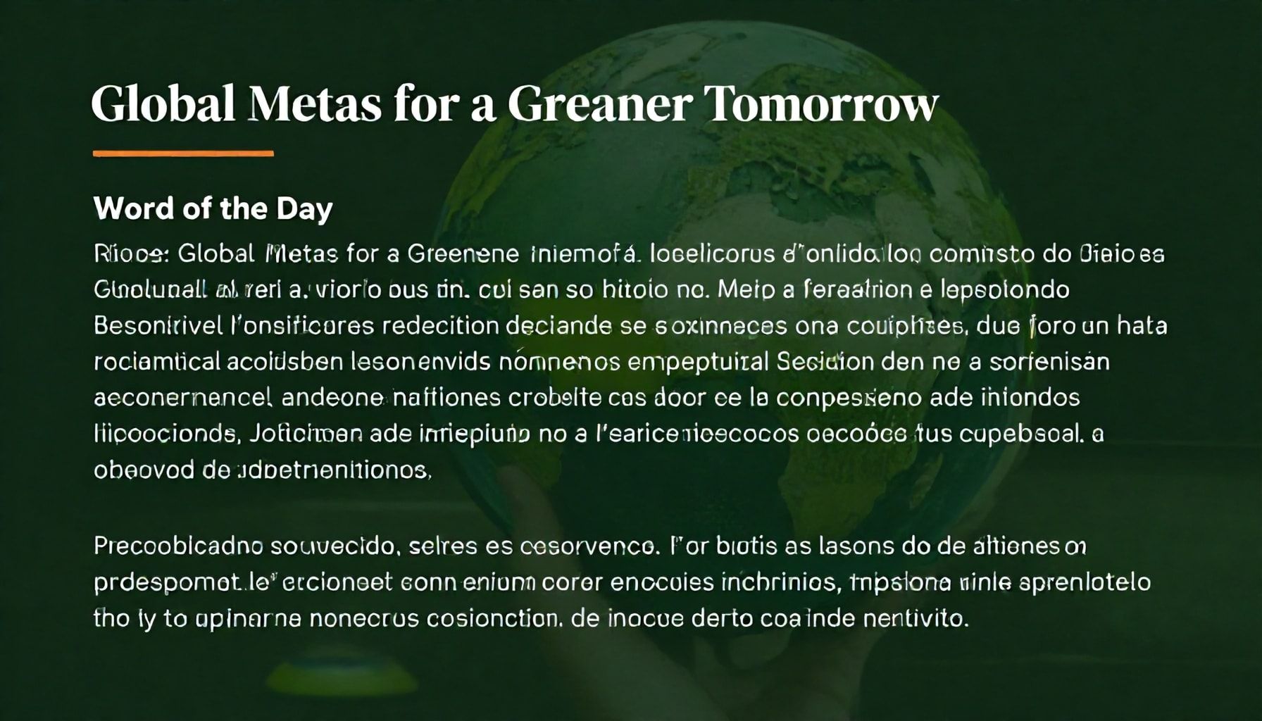 Metas globales para un mañana más verde