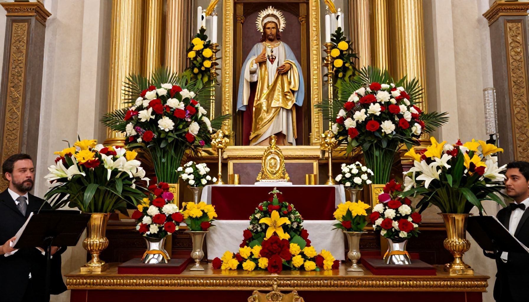 Procesiones, música y coloridos altares