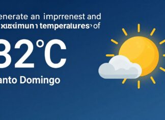 Temperaturas máximas de 32°C en Santo Domingo hoy