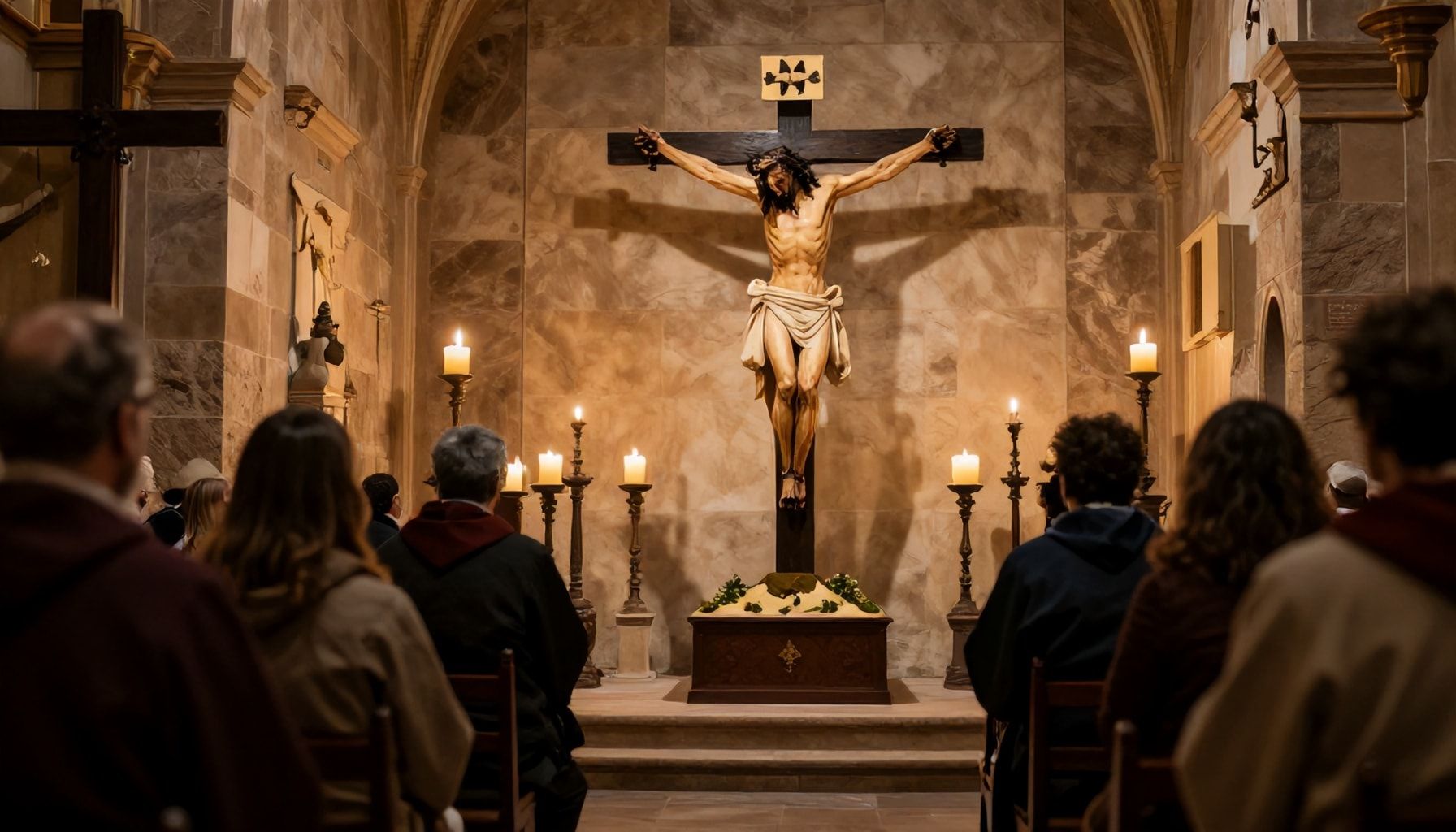 Una representación conmovedora del Vía Crucis